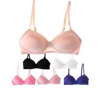 Alyce Ives Intimates Girls, Teens & Petite Women Lightly Padded A Cup Bra-6 Pack, Lace Edge, 36A