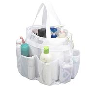 ALYER Large Mesh Toiletry Tote Bag with Separated Inner Compartment,Portable Shower Caddy Bath Organizer with Durable Handles and Zipper (White)