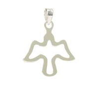 Alylosilver Paloma de la Paz y Espíritu Santo, Plata de Ley 925, 19x18 mm, Incluye Cadena 45cm y Estuche para Regalo Silver Pendant Necklace in 925 Sterling Silver - 45cm Chain and Gift Box