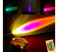 ALYMACK Crystal Aura Projector Lamp with Sunrise Sunset Color Changing LED & Rainbow Effects - Ambient Night Light with Iridescent Design for Bedroom Mood Lighting - USB Powered Table Lamp (Remote)