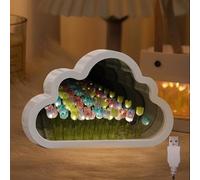 ALYMACK Tulip Lamp Infinity Mirror - Cloud Infinite Flower Lamps & Nursery Night Lights - Fully Assembled Tulips Night Light, USB Powered Tulipanes Infinitos (Rainbow)