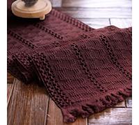 Alynsehom Macrame Table Runner Burgundy Boho Table Runners with Tassels Hand Woven Cotton Table Runner Rustic Farmhouse Table Runners for Bohemian Kitchen Dining Table(12x60in)