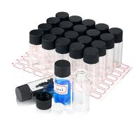 Alyoen 10 ml sample bottles, 20 pieces, glass bottles with screw cap, transparent glass vials, sample container, laboratory vials for liquid, powder, samples and small items