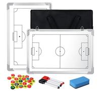 Alyoen Football Tactical Board Double-Sided Print 18 x 12 Inch Trainer Accessories Football with Magnets, Board Markers, Pens, Sponge