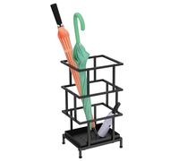 Alyoen Umbrella Holder for Entryway, Metal Umbrella Holder with Water Tray and Cane Holder, Adjustable Feet, Suitable for Home, Office, and Shopping Mall, 26x 21x 48cm