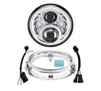 AlyoNed 7 inch Motorcycle LED Headlight DOT Lamp Kit with Mounting Bracket Compatible with Harley Davidson Fatboy Street Glide Heritage Softail Road King Switchback Electra Glide Ultra Classic Chrome