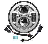 AlyoNed - 7" Motorcycle LED Headlights DRL White Halo DOT Compatible with Harley Davidson Fat Boy Street Glide Heritage Softail Road King Electra Glide - Chrome