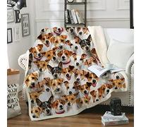 ALYOU 3D Print Blanket Baby Size White Jack Russell Terrier, Ultra-soft Warm Puffy Flannel Throws Blankets, Versatile Throw Blanket 30"x40" for Bedroom Couch Bed Sofa Bedding (76x101cm)