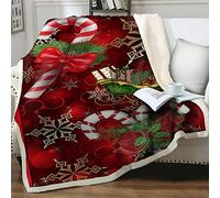 ALYOU 3D Print Super King Size Blankets Red Christmas, Ultra-soft Warm Puffy Flannel Throw Blanket, Versatile Throws Blankets 87"x94" for Bedroom Couch Bed Sofa Bedding (221x239cm)