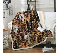 ALYOU 3D Print Throws Blanket King Size German Shepherd Black, Comfort Soft Sofa Bed Throw Blanket 152x204cm, Modern Fashion Design Style Children Adults Bedroom Decor - Fluffy Blankets 60"x80"