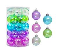 Alyphyly 25Pcs 2.64in Christmas Decoration Balls Shatterproof Colored Transparent Ball for Festival Wedding Home Party Decors Xmas Tree Hanging