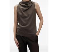 Alysi cowl-neck hooded top - Brown 40
