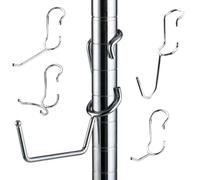 Alysontech Sunway Shelf Pole Hooks 5-Pack | Chrome Variety Pack | Best Solution for Garage Shelving Storage Organization | Use with Metal or Wire Shelves and Racks | Heavy Duty, Easy Installation