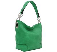 Alyssa Hobo Shoulder Bag with Big Snap Hook Hardware, Kelly Green, One Size