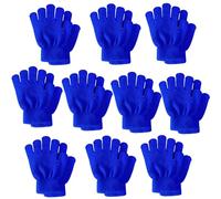 Alytimes 10 Pairs of Magic Kids' Winter Gloves - Soft, Warm & Thermal - Unisex Children's Knitted Full Fingers Gloves for Ages 3-8 (Dark Blue)