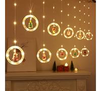 Alytimes Christmas Window Curtain Lights, 3m Long 100LED Waterproof USB Powered String Light for Bedroom, Christmas Curtain Fairy Lights for Indoor Outdoor