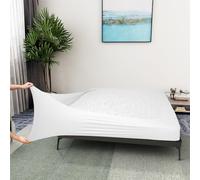 Alyvia Spring Box Spring Cover Full Size - Jersey Knit & Stretchy Wrap Around 4 Sides Bed Skirt for Hotel & Home - Full/Full XL, White