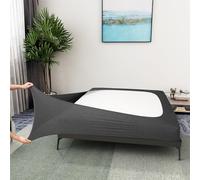 Alyvia Spring Box Spring Cover, Jersey Knit Stretchy All-Round Cover for All Four Sides, Bed Skirt for Hotel and Home, King/California King/Olympic Queen, Heather Grey