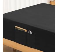 ALYVIA SPRING Cal King Fitted Sheet Only - Premium 1800 Super Soft & Cozy Microfiber, Wrinkle, Fade, Shrinkage Resistant Deep Pocket Cal King Size Fitted Bottom Sheet, Black