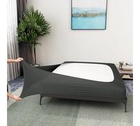Alyvia Spring Full Size Box Spring Cover - Jersey Knit & Stretchy 4 Side Bed Skirt for Hotel and Home - Full/Full XL, Grey