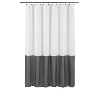 ALYVIA SPRING Waterproof Fabric Bath Liner Shower Curtain - Soft & Light-Weight Cloth Shower Liner, 3 Bottom Magnets, Hotel Quality & Machine Washable - Standard Size 72x72, White and Dark Gray