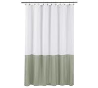 ALYVIA SPRING Waterproof Fabric Shower Curtain Liner - Soft & Light-Weight Cloth Shower Liner, 3 Bottom Magnets, Hotel Quality & Machine Washable - Standard Size 72x72, White and Sage