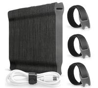 Alyvisun 120 PCS Cable Ties Reusable - 150x12 mm, Black Hook and Loop Nylon Cable Tidy - Ideal for Headphones, Phones, Electronics Under Desk Cable Management Straps
