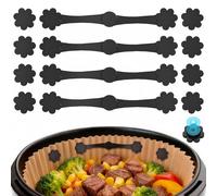 Alyvisun 12Pcs Air Fryer Silicone Magnets, Fits Single & Dual Basket | Reusable Design Helps Keep Parchment Liners from Shifting During Cooking