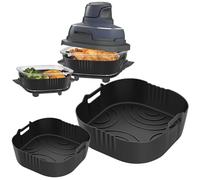 Alyvisun 2PCS Air Fryer Liners Silicone, Reusable Air Fryer Liners for 3.8L & 1.4L, Filter Grease Airfryer Silicone Liners, Resulting in Crispier Food and Healthier Eating