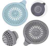 Alyvisun 2Pcs Silicone Shower Drain Hair Catcher with Sucker, Sink Strainer Hai