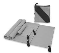 Alyvisun 4Pcs Microfibre Towel Set, Quick Dry Travel Towel [Compact & Ultralight], Super Absorbent Sports Towel in 3 Sizes for Swimming Beach Running Cycling Gym Yoga - Grey