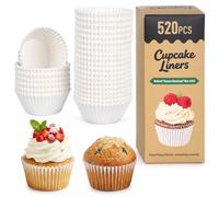 Alyvisun 520PCS Cupcake Cases, Paper Muffin Cases for Baking, Mini Cupcake Wrappers, Greaseproof Baking Cups for Muffins, Cupcakes, Fairy Cakes, Parties & Everyday Use