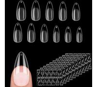 Alyvisun 550 Pcs Clear Almond False Nail Tips in 11 Sizes