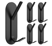Alyvisun 5Pcs Self Adhesive Hooks Stainless Steel Heavy Duty