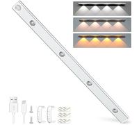 Alyvisun 60CM Rechargeable LED Under Cabinet Light [Cat Eye Hill Corrugated Illumination] with Motion Sensor- Magnetic Installation, 3 Adjustable Colour Temperatures & Stepless Dimming