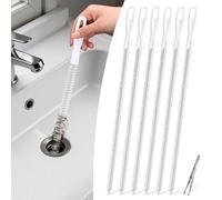 Alyvisun 6Pcs Drain Cleaner Brush, Sink Drain Brush 45cm with Tweezers, Flexible Sink Unblocker Brushes Drain Unblocker Tool Drain Snake for Kitchen Bathroom Drain and Pipe Overflow