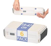 Alyvisun 6pcs Drawer Dividers Adjustable 29-47cm, Thickened Hard Plastic Drawer Separators, No Installation Required for Cupboard Kitchen Bedroom