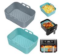 Alyvisun Air Fryer Liners Silicone, 2 Pack Reusable Airfryer Liner Trays