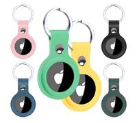 Alyvisun AirTag Holder [6 Pack], Colorful AirTag Keyring, Waterproof Silicone AirTag Case
