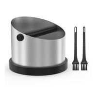 Alyvisun Coffee Knock Box, 650ml Stainless Steel Coffee Puck Bin with 2 Brushes, Professional Espresso Knock Box with Removable Shock-Absorbing Knock Bar for Cafe Kitchen Restaurant