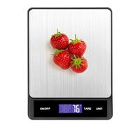 Alyvisun Digital Kitchen Scales in High Precision, 5kg-1g Electronic Cooking Scales with 5 Units, Tare Function and LCD Slanted Display, Waterproof Stainless Steel Food Weighing Scales