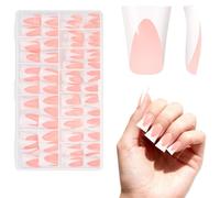 Alyvisun Duck False Nails, 288 Pieces Press On Nails, 12 Tailles Long Lasting French Tip, Easy Stick On Nails for Manicure Salon, DIY, Everyday Wear