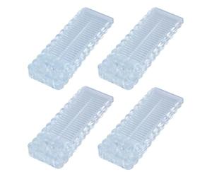 Alyvisun Rubber Door Stoppers for Floor, 4Pcs Anti-Skid Doorstop Wedges Durable Wedge Locks Retainer Non-Slip Stackable Blocker for All Types Floors Indoor Outdoor