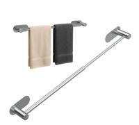 Alyvisun Self Adhesive Towel Rail, Stainless Steel Towel Holder, Retractable from 37cm to 57.5cm, Towel Rail Wall Mounted for Kitchen Bathroom Towel Rails Easy to Install