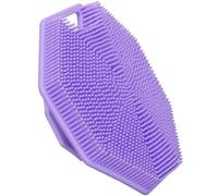 Alyvisun Silicone Body Scrubber with Hook and Suction, Handheld Shower Bath Brush for Gently Exfoliating & Massaging, Cleansing Brush for All Skin Types (Purple)