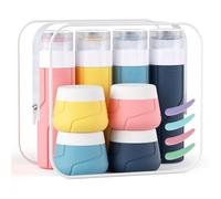 Alyvisun Silicone Travel Bottles Set, 100ml Toiletry Bottles and 30ml Travel Pots, Travel Size Bottles with Accessories, Leak-proof & Refillable Travel Containers for Toiletries, Shampoo, Cream