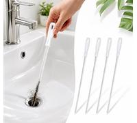 Alyvisun Sink Drain Cleaner Brush 45 cm, Sink Unblocker Tool For Bathroom, Kitchen, Unclogging of Washbasin Drain Pipes and Overflow Outlets, 4pcs Hair Remover Cleaning Tool