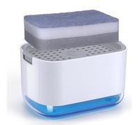 Alyvisun 300ml Soap Dispenser with Sponge Holder, 2-in-1 Dish Soap Dispenser, One-Handed Operation, Grey