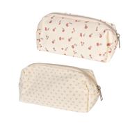 Alyxen 2 Pack Floral Pencil Cases, Large Capacity Canvas Pen Organizer with Multiple Pockets, Cute Stationery Pencil Case for School, College, Office & Travel Supplies Storage