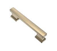 Alzassbg Brushed Antique Brass Cabinet Pulls and Handles 10 Pack, AL3061AB | 3.75 Inch(96mm) Hole Center, Solid Metal Build, Rectangle Decorative Cabinet Handles, for Cabinets and Drawers